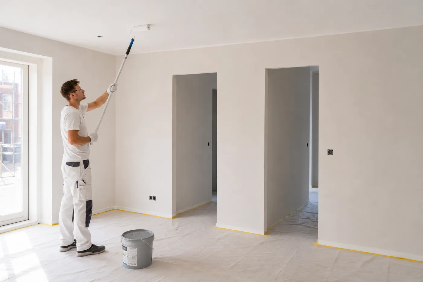 Schilder saust een plafond
